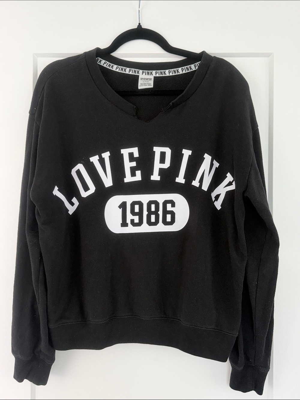 Victoria's Secret PINK Black & White "LOVE PINK 1986" Sweatshirt